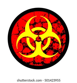 Biohazard symbol icon, Web buttons. Bio-hazard symbol with grunge texture isolated on background. Vector illustration, EPS10