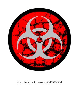 Biohazard symbol icon, Web buttons. Bio-hazard symbol with grunge texture isolated on background. Vector illustration, EPS10