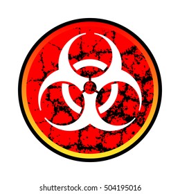 Biohazard symbol icon, Web buttons. Bio-hazard symbol with grunge texture isolated on background. Vector illustration, EPS10