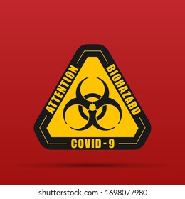 Biohazard symbol, infection sign with dirty texture. Isolated object Viral infection. danger of infection. Danger sign. Vector illustration.