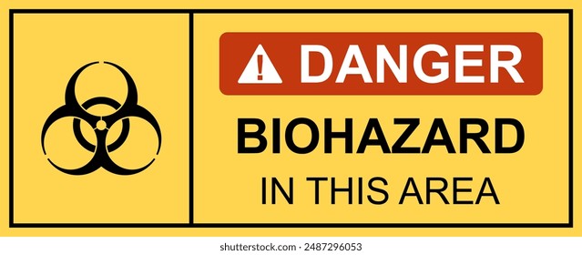 Ilustración vectorial de etiqueta de símbolo de riesgo biológico. Señal de advertencia de virus. Icono de peligro biológico. Símbolo de peligro biológico. aislado sobre fondo blanco
