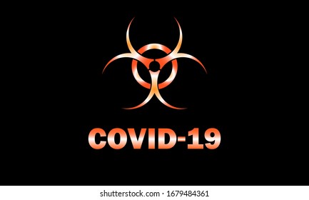 Biohazard symbol on a black background