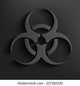 Bio-hazard symbol on black background,clean vector