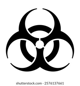  Biohazard symbol on white background. Suitable for design related to safety, warnings, hazardous materials, science or medical theme for graphic and digital projects.Vector illustration.