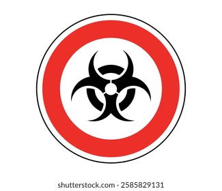 Biohazard Symbol in Red Circle - Warning Label High-quality Vector Illustration