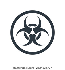 Biohazard symbol. Simple hazard icon. Black vector illustration isolated on a white background.