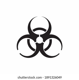 Biohazard symbol vector icon on a white background
