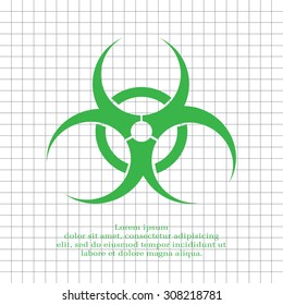 Biohazard symbol vector sign isolated 