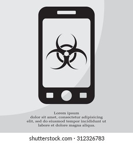 Biohazard symbol vector sign isolated 