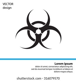 Biohazard symbol vector sign isolated 