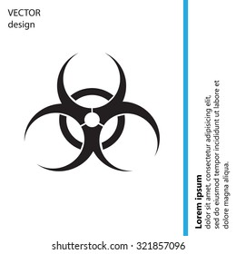 Biohazard symbol vector sign isolated 