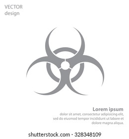 Biohazard symbol vector sign isolated 