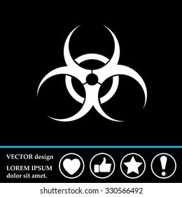 Biohazard symbol vector sign isolated 
