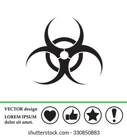 Biohazard symbol vector sign isolated 