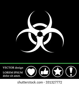 Biohazard symbol vector sign isolated 