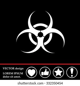 Biohazard symbol vector sign isolated 