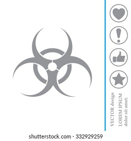 Biohazard symbol vector sign isolated 