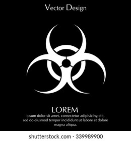 Biohazard symbol vector sign isolated 
