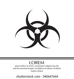 Biohazard symbol vector sign isolated 