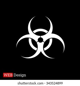 Biohazard symbol vector sign isolated 