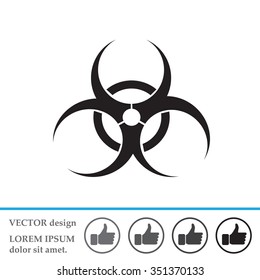 Biohazard symbol vector sign isolated 