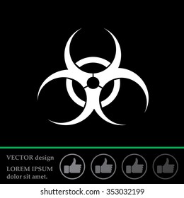 Biohazard symbol vector sign isolated 