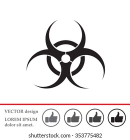 Biohazard symbol vector sign isolated 