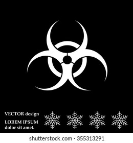 Biohazard symbol vector sign isolated 