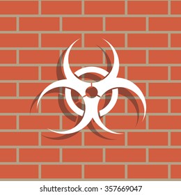 Biohazard symbol vector sign isolated 