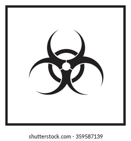 Biohazard symbol vector sign isolated 