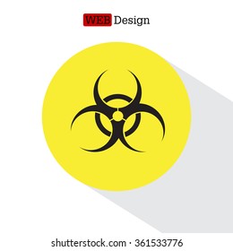 Biohazard symbol vector sign isolated 