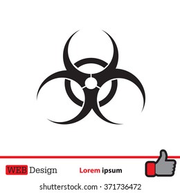 Biohazard symbol vector sign isolated 