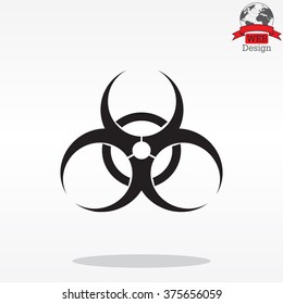 Biohazard symbol vector sign isolated 