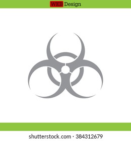 Biohazard symbol vector sign isolated 