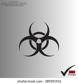 Biohazard symbol vector sign isolated 