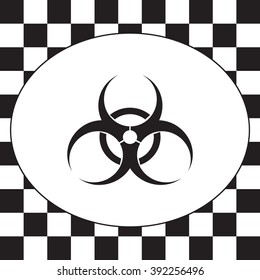 Biohazard symbol vector sign isolated 