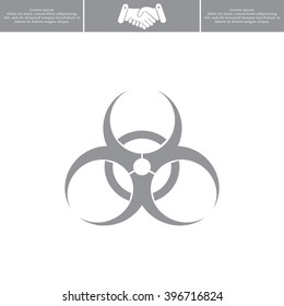 Biohazard symbol vector sign isolated 
