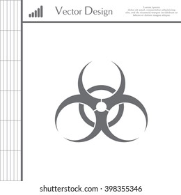 Biohazard symbol vector sign isolated 