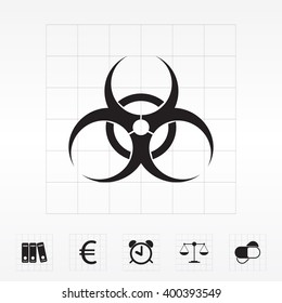 Biohazard symbol vector sign isolated 