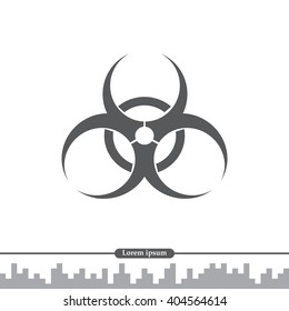 Biohazard symbol vector sign isolated 