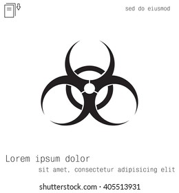 Biohazard symbol vector sign isolated 