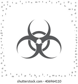Biohazard symbol vector sign isolated 