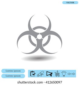 Biohazard symbol vector sign isolated 