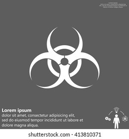 Biohazard symbol vector sign isolated 