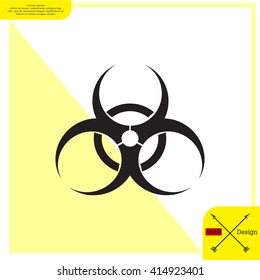 Biohazard symbol vector sign isolated 