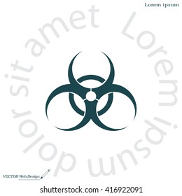 Biohazard symbol vector sign isolated 