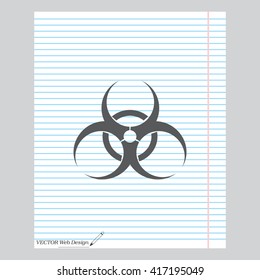 Biohazard symbol vector sign isolated 