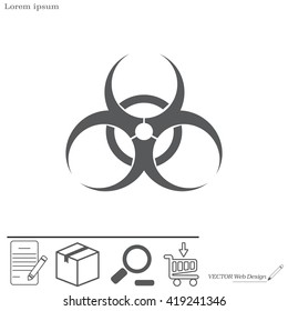 Biohazard symbol vector sign isolated 