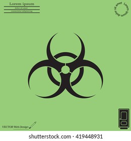 Biohazard symbol vector sign isolated 