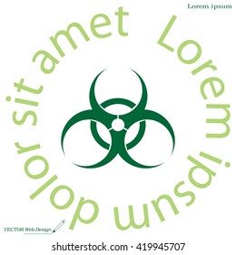 Biohazard symbol vector sign isolated 